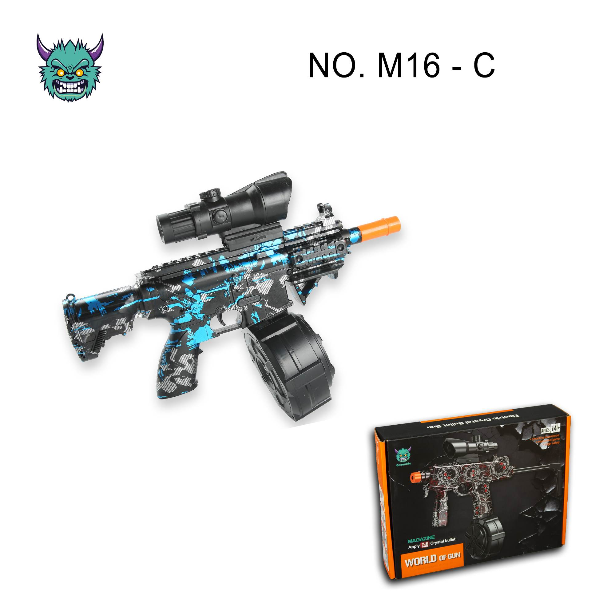 蝎式（7.4v电动塑料水弹枪-7-8mm）M16C玩具枪儿童玩具水弹枪