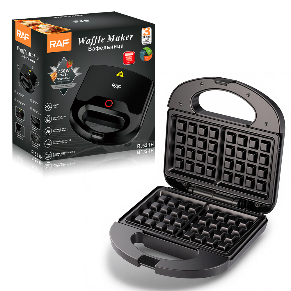 RAF European-standard cross-border household multi-functional double-sided breakfast machine, waffle machine, heating cake machine, sandwich machine details Picture