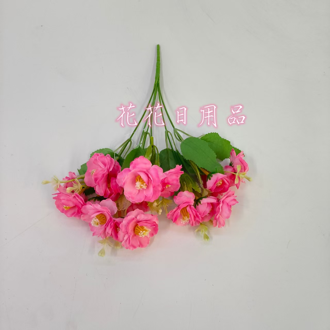 Artificial flower bonsai with a single 6-prong small peony can be hung on the wall and used as a vase decoration Specification drawing