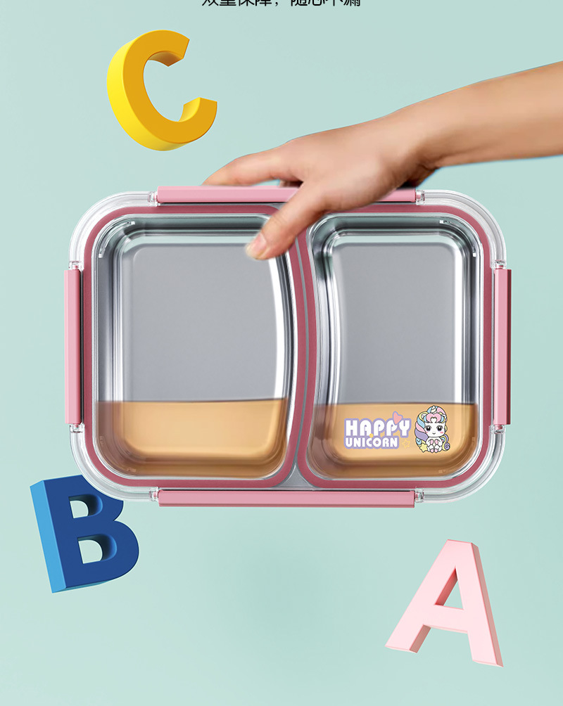 H204-HJ-104KT cross-border 304 stainless steel layered sealed insulated lunch box, thickened and water-filled lunch box, portable detail image 8