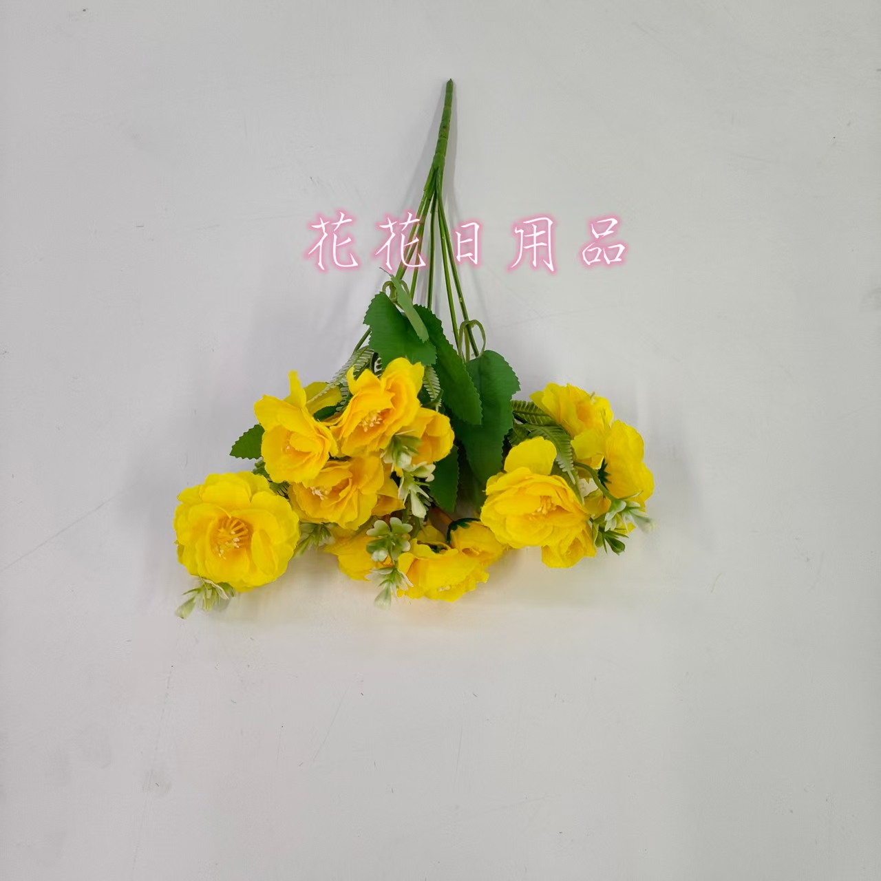 Artificial flower bonsai with a single 6-prong small peony can be hung on the wall and used as a vase decoration details Picture