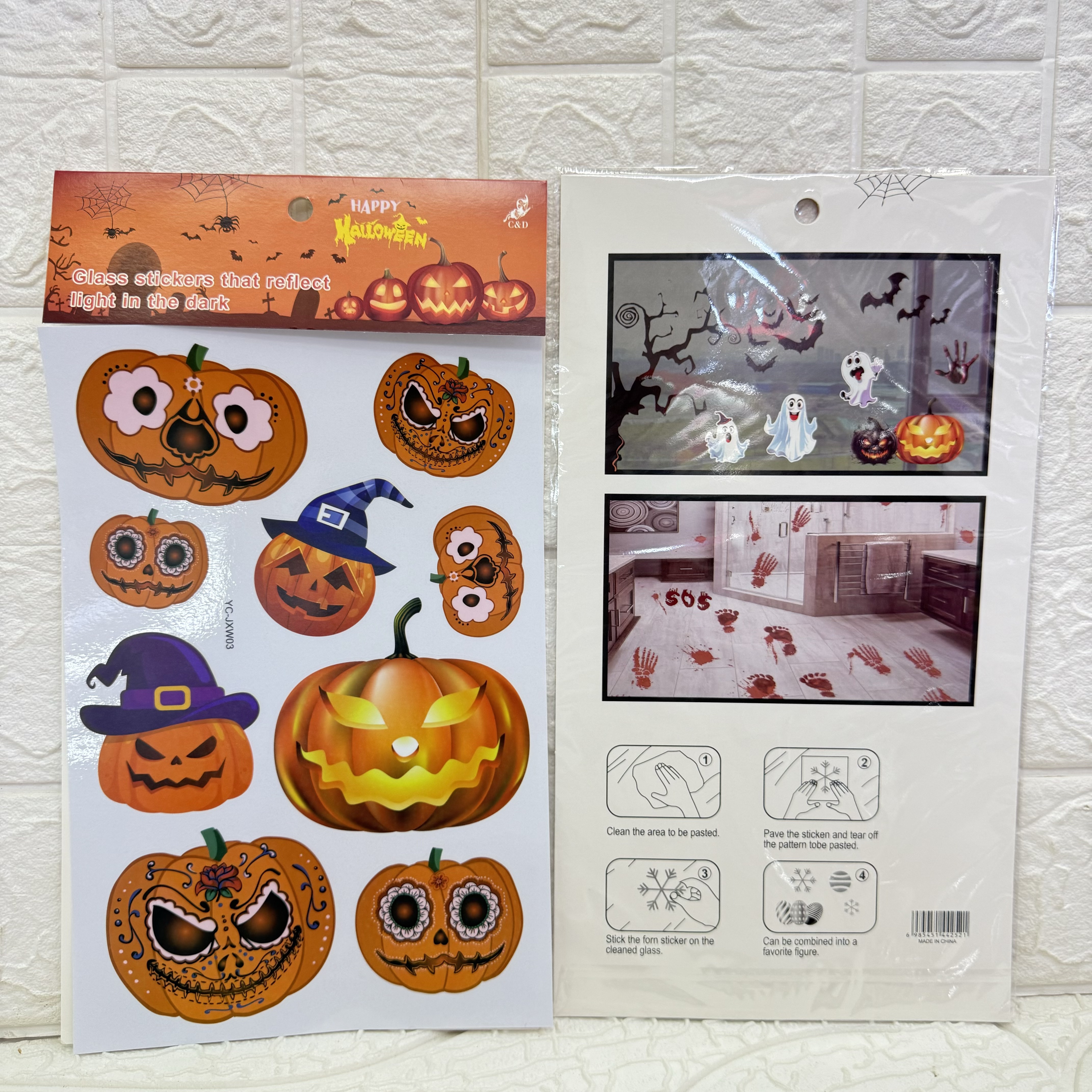 Halloween electrostatic film stickers, wall stickers, party decorative stickers, decorative stickers can be freely pasted and reused pic 8