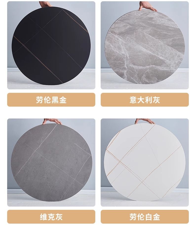 岩板小圆桌子简约郁金香黑白色休闲洽谈桌咖啡奶茶店餐桌阳台圆桌详情16