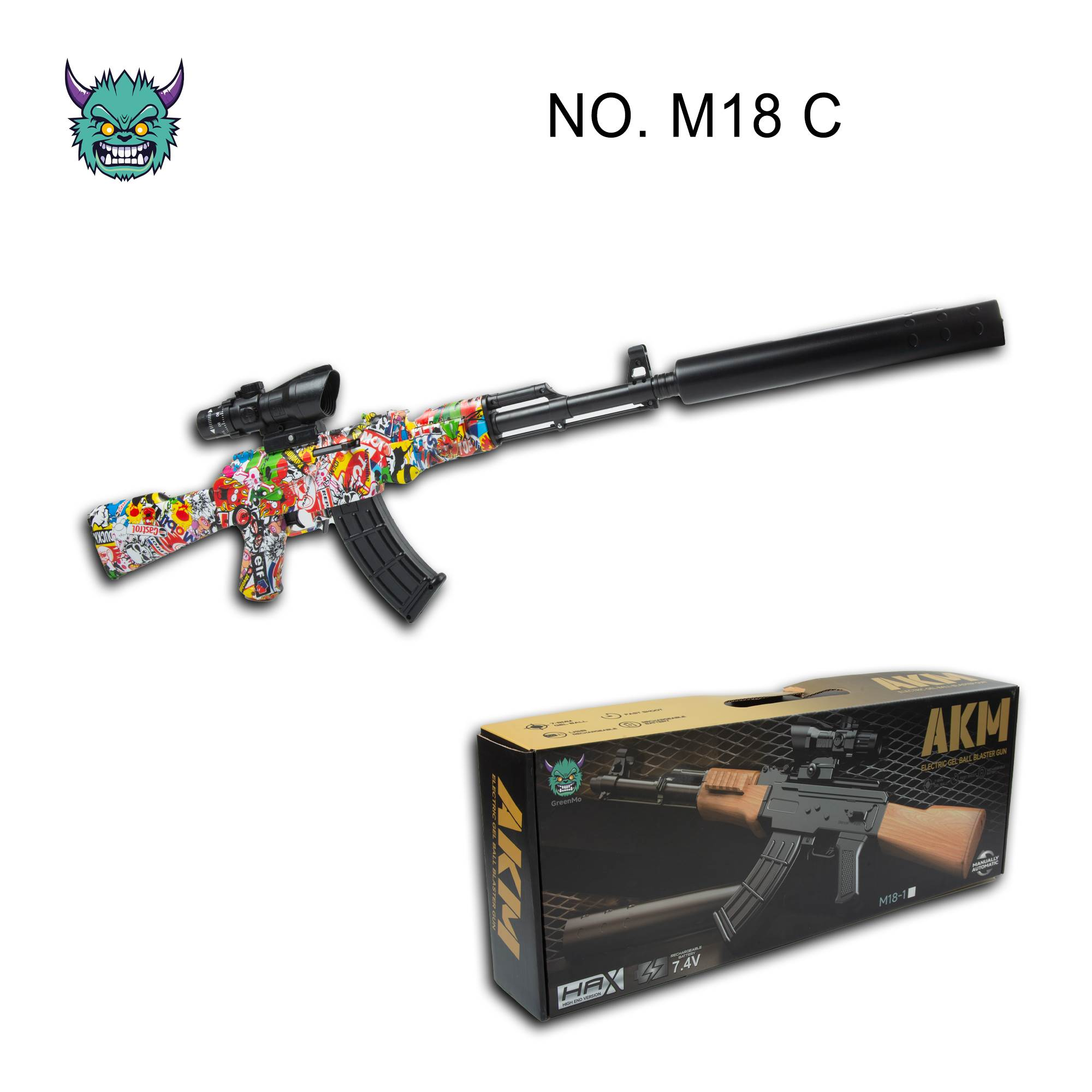 AK47（7.4v手自一体塑料水弹枪-7-8mm）M18C玩具枪水弹枪儿童玩具