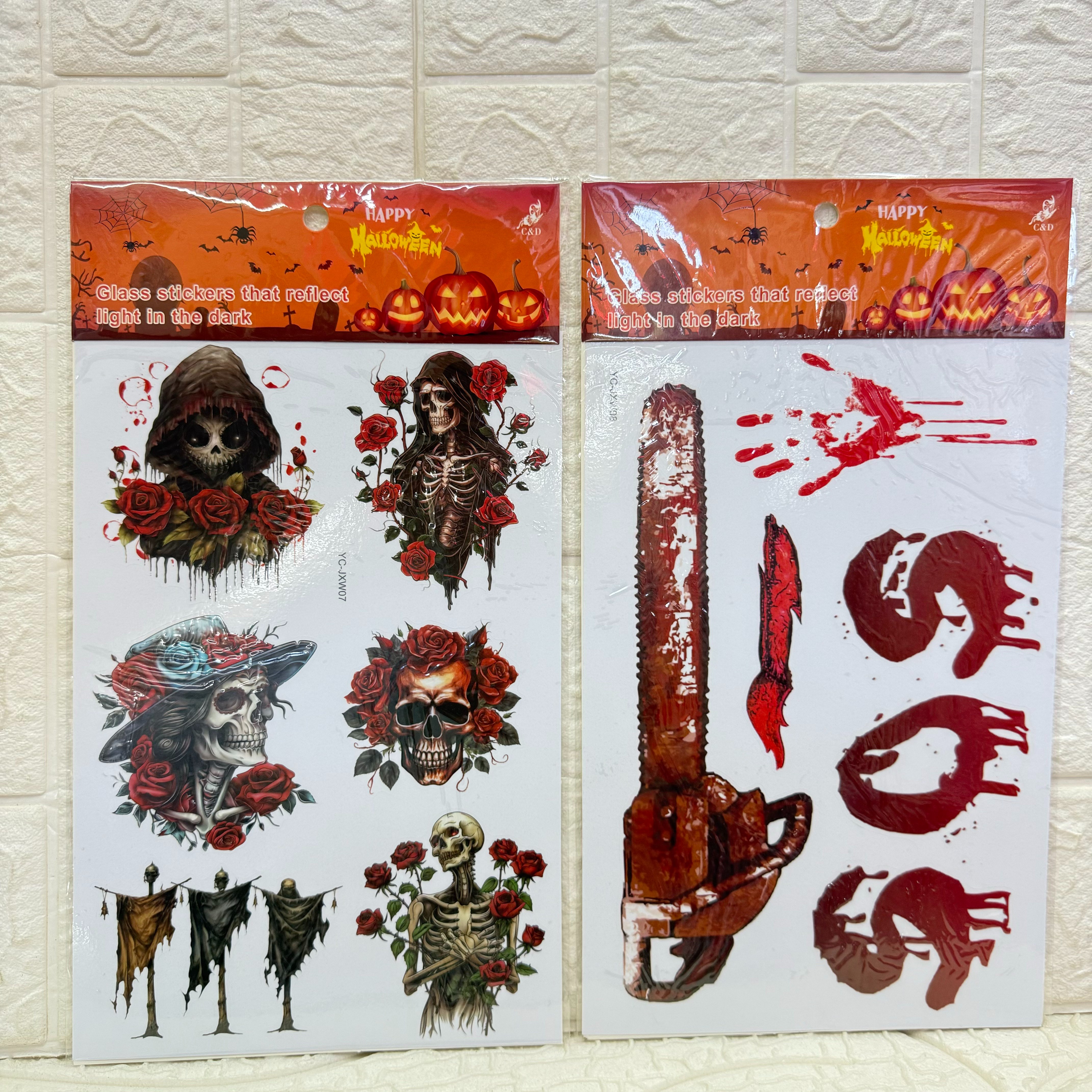 Halloween electrostatic film stickers, wall stickers, party decorative stickers, decorative stickers can be freely pasted and reused Specification image