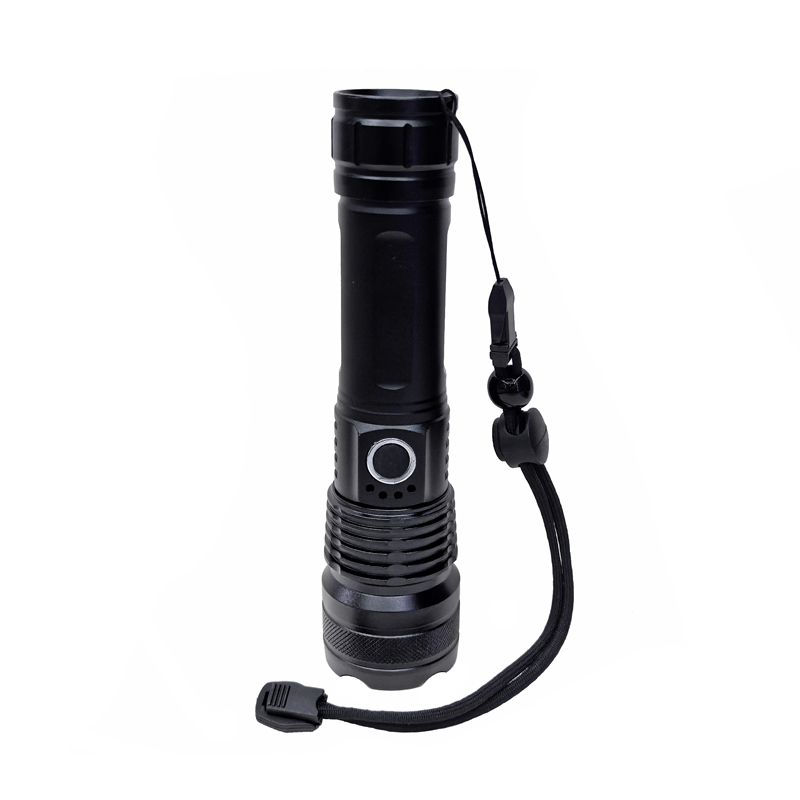 Linterna de aleación de aluminio recargable P50USB destellada linterna láser blanco de largo alcance luz fuerte telescópica estiramiento ajuste de enfoque linterna de la mano de la linterna para el hogar al aire libre Specification image