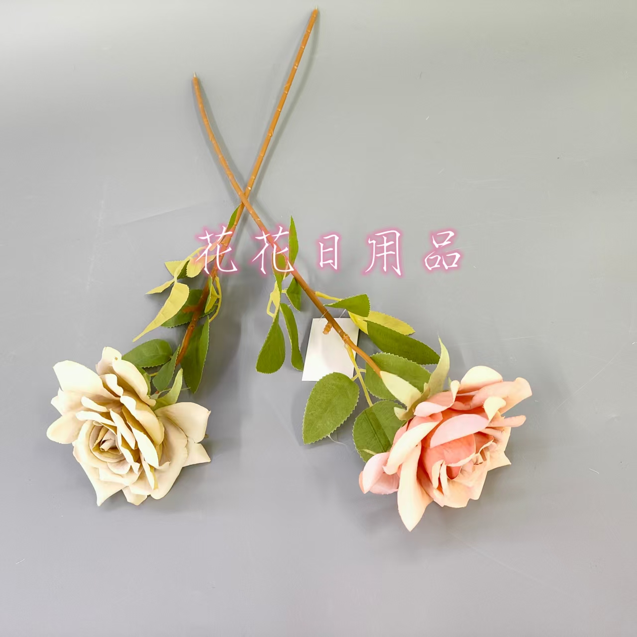 Room artificial flower, artificial flower bonsai, single-stem curled rose decorative item details Picture