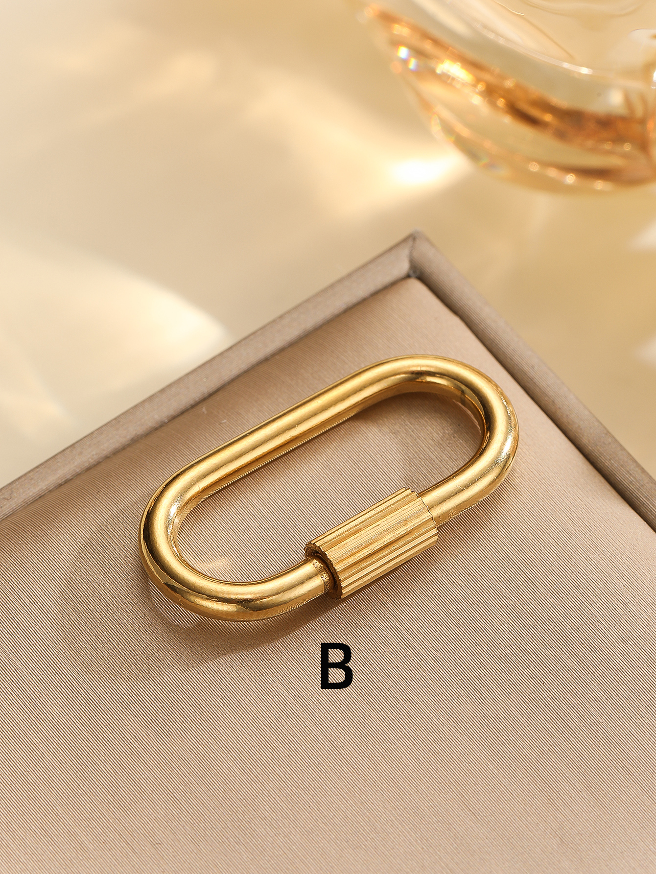 Golden stainless steel screw buckle, cinnabar buckle, connecting ring, track buckle, key buckle, dog chain, quick connection ring, outdoor buckle, exquisite and simple metal key ring, hardware accessories Application Scenario
