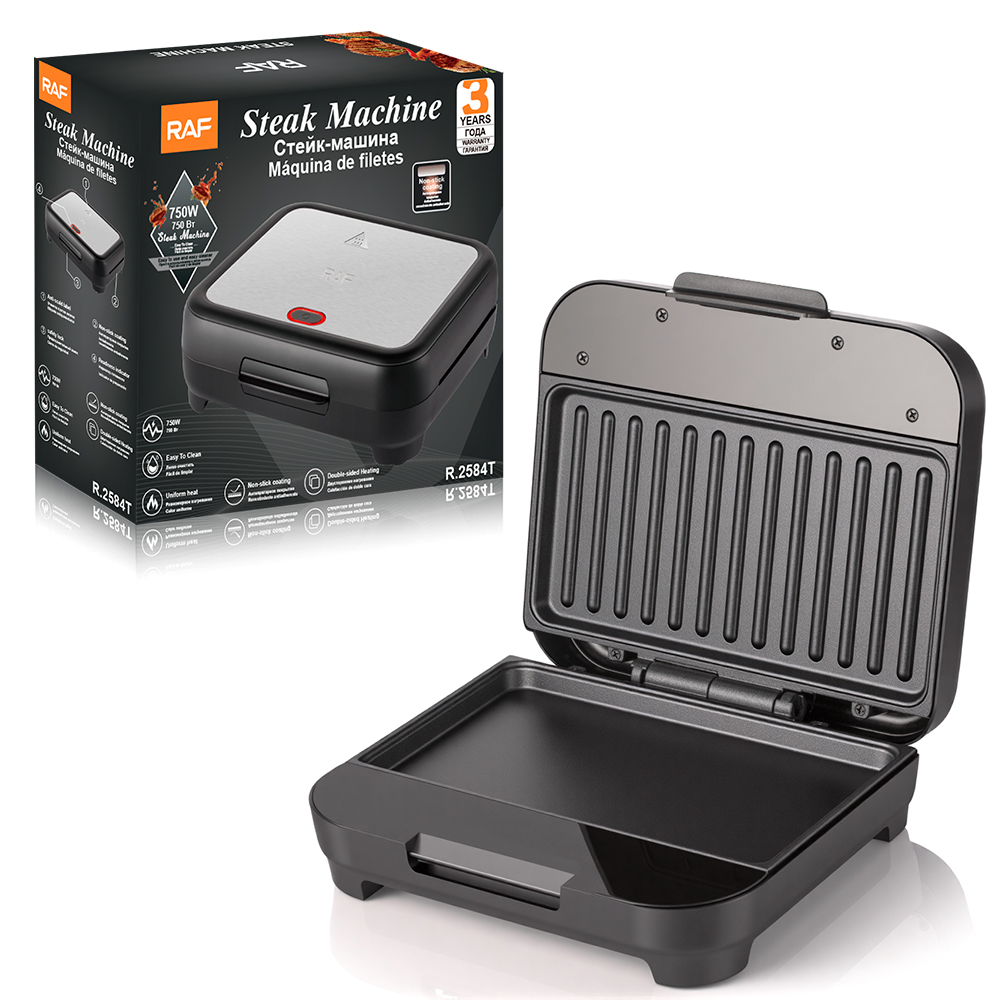 RAF European standard cross-border household double-sided multi-functional breakfast machine, steak machine, striped pancake machine, sandwich machine for home use details Picture