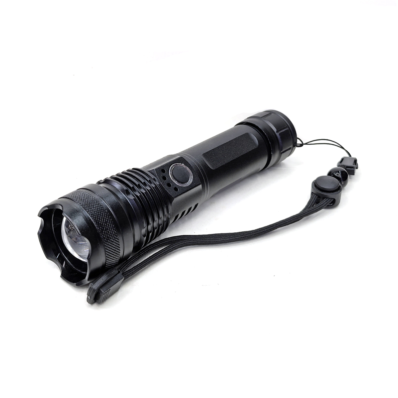 Linterna de aleación de aluminio recargable P50USB destellada linterna láser blanco de largo alcance luz fuerte telescópica estiramiento ajuste de enfoque linterna de la mano de la linterna para el hogar al aire libre details Picture