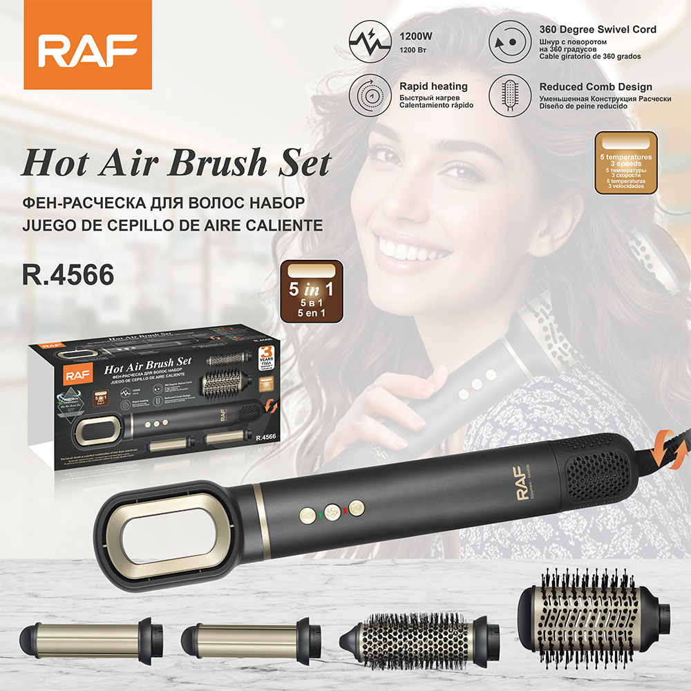 RAF European multi-functional five-in-one straight hair comb, curling iron design, high-speed constant-temperature hair care, negative ion hair dryer pic 3