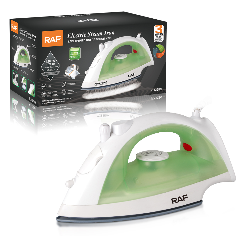 RAF European standard household steam iron Portable ironing machine, three-speed adjustable temperature pressure type high-power electric iron R.1228 Specification drawing