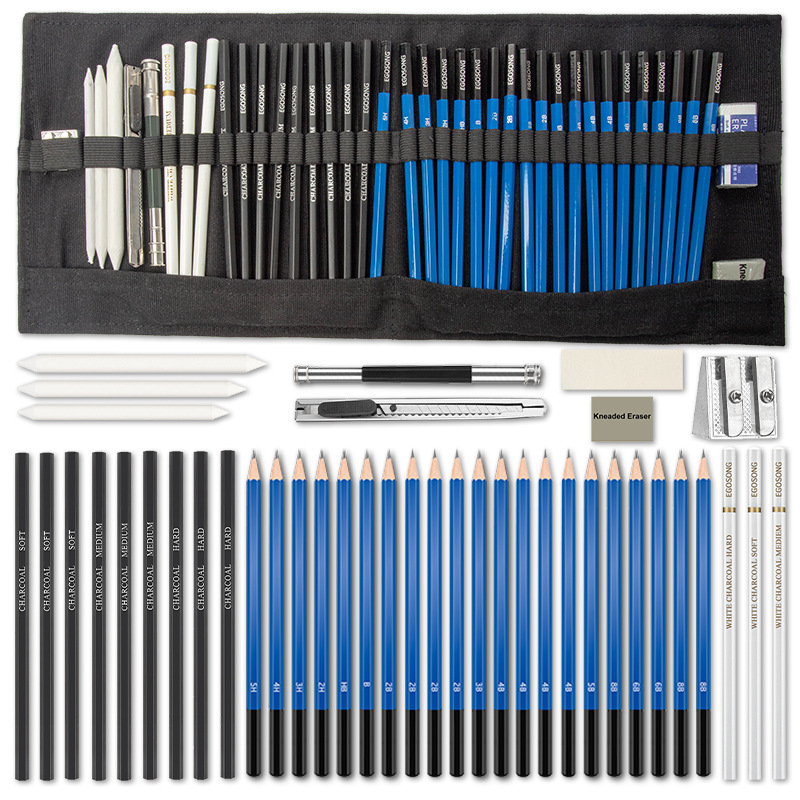 Factory direct supply of 40 pieces of sketch set, pen curtain, professional drawing pencil case, complete set for beginners to get started Application Scenario