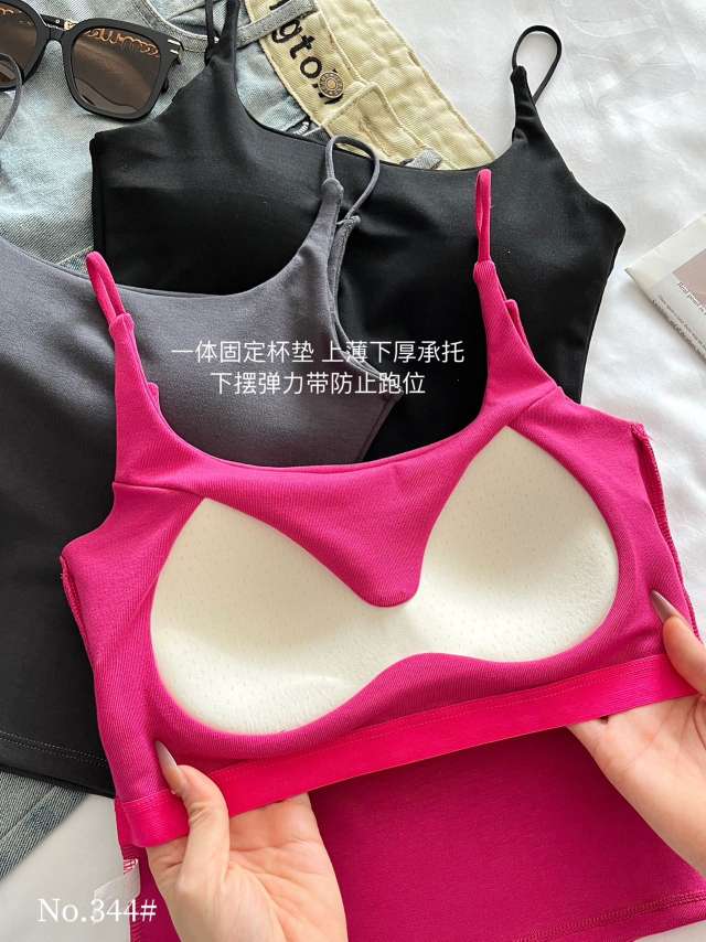 纯色洋气透气吊带抹胸女装2025春季新款韩版胸垫背心短款性感上衣夏季吊带女修身性感详情图6