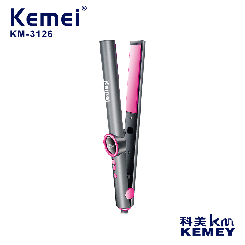 科美KM-3126 直发卷发两用夹板快速升温多档温度调节设计卷发棒直发器电器
