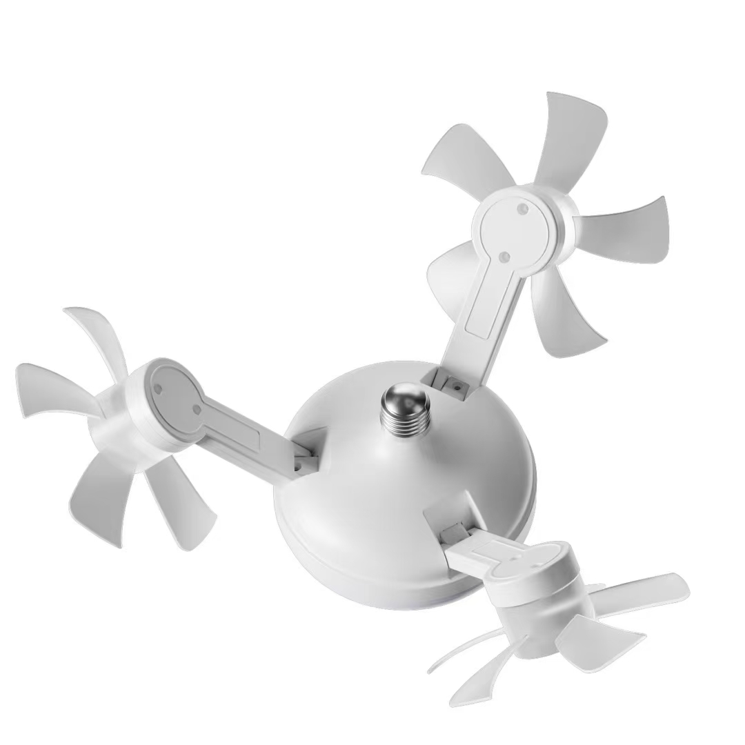 新款LED灯50W三头款风扇灯三色光，三档风力，开关+遥控器调控详情2