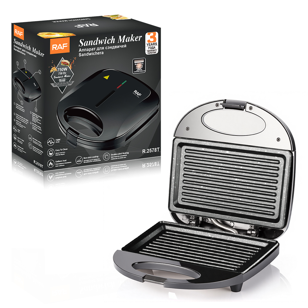 RAF European standard cross-border home sprinkling double-sided breakfast machine, striped pancake machine, sandwich machine, home multi-functional details Picture