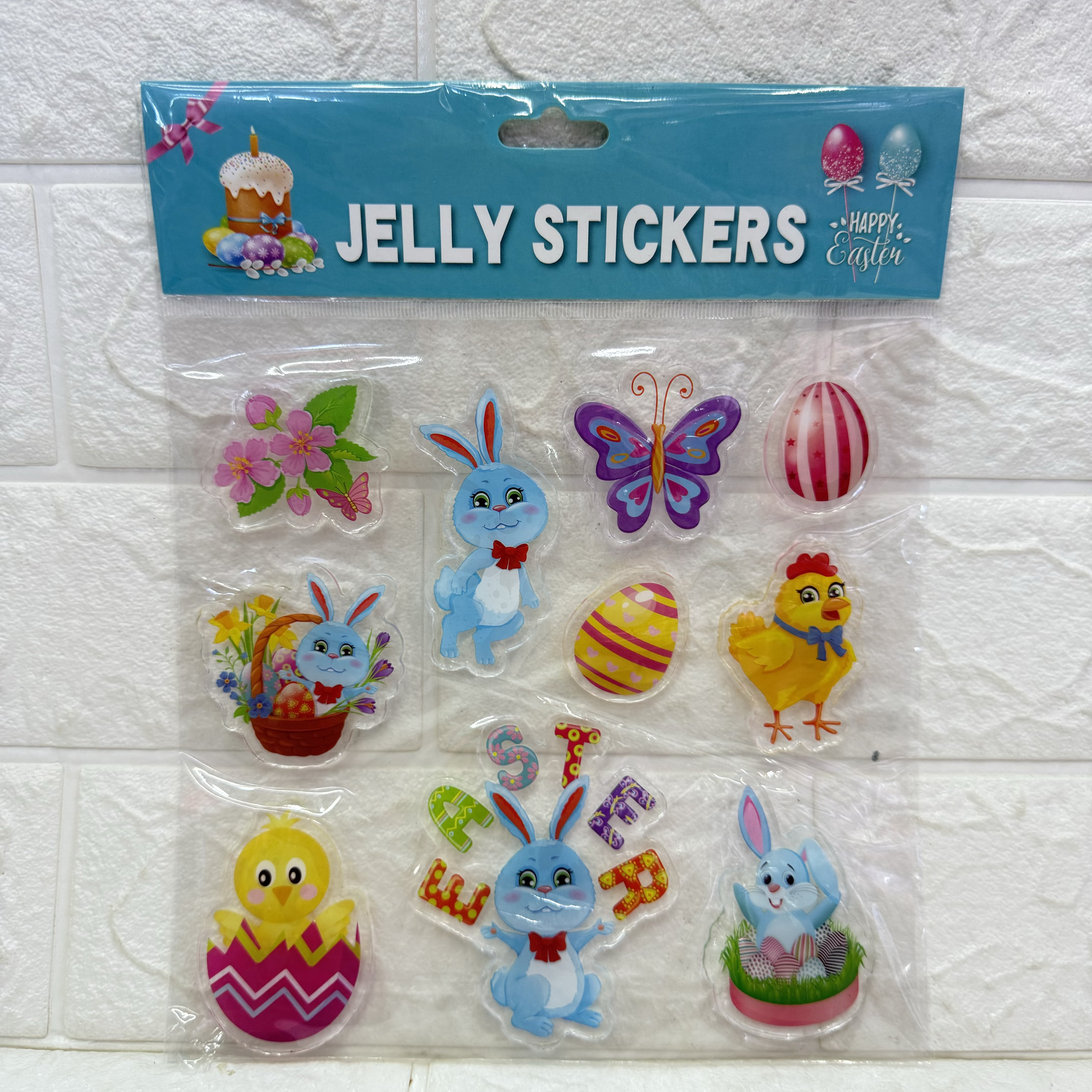 Large-sized holiday Easter egg window stickers, children's fridge stickers, jelly stickers, transparent glass stickers, reusable Item Picture