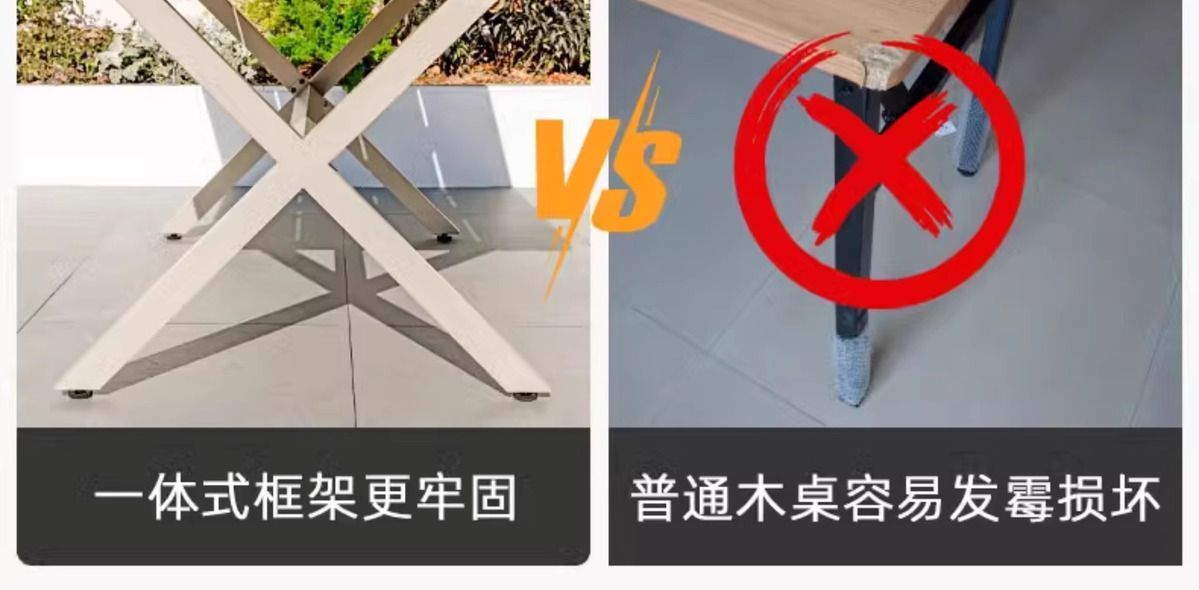 户外庭院铝合金塑木桌椅组合套装室外露台柚木桌椅外摆北欧防晒详情12