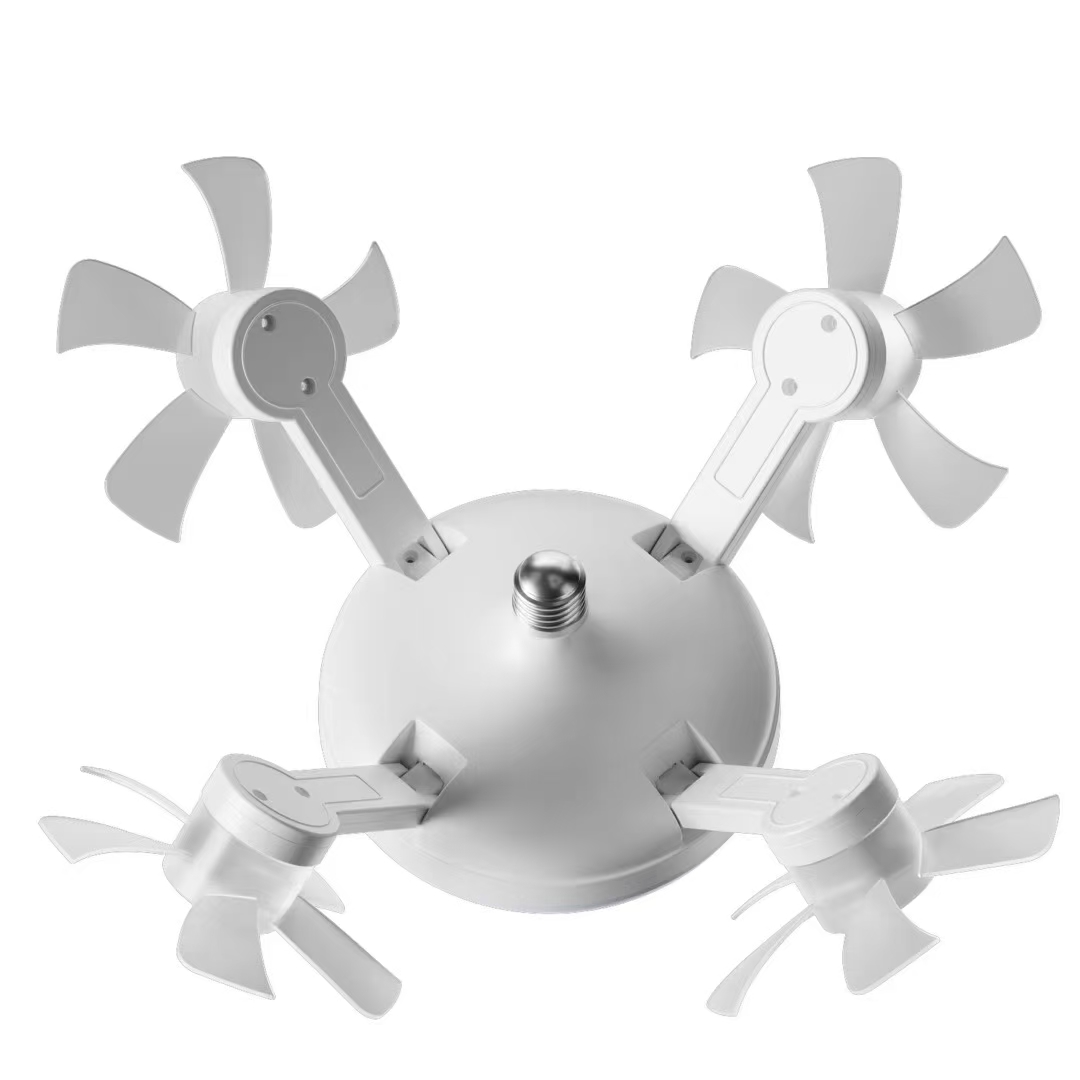 新款LED灯50W三头款风扇灯三色光，三档风力，开关+遥控器调控细节图