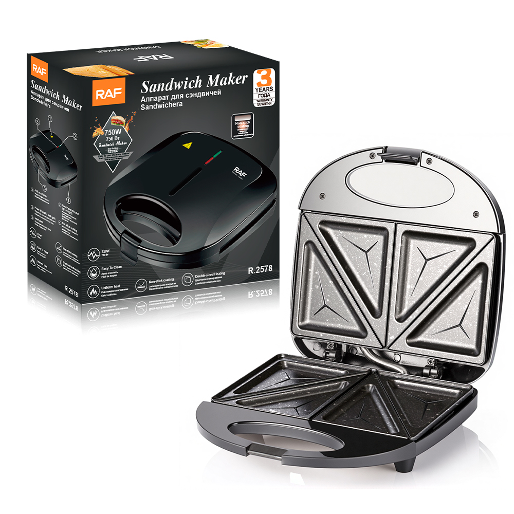 RAF European-standard cross-border household double-sided breakfast spater, waffle maker, sandwich maker, multi-functional bread maker details Picture