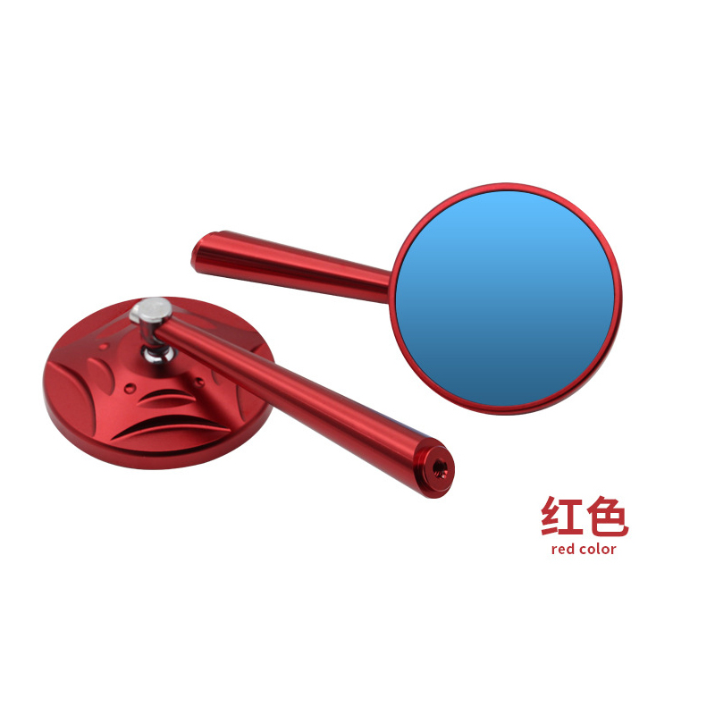 Motorcycle general parts rearview mirror, electric vehicle aluminum alloy circular rearview mirror, CNC general blue glass small round mirror Application Scenario