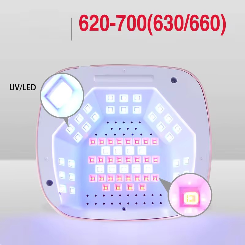 The 2025 new model 308W high-power nail lamp and nail baking lamp features dual red light sources with intelligent sensing Item Picture