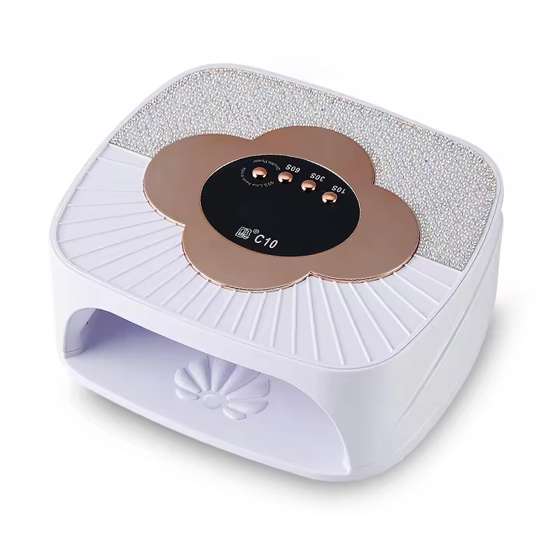 The 2025 new model 308W high-power nail lamp and nail baking lamp features dual red light sources with intelligent sensing Specification drawing