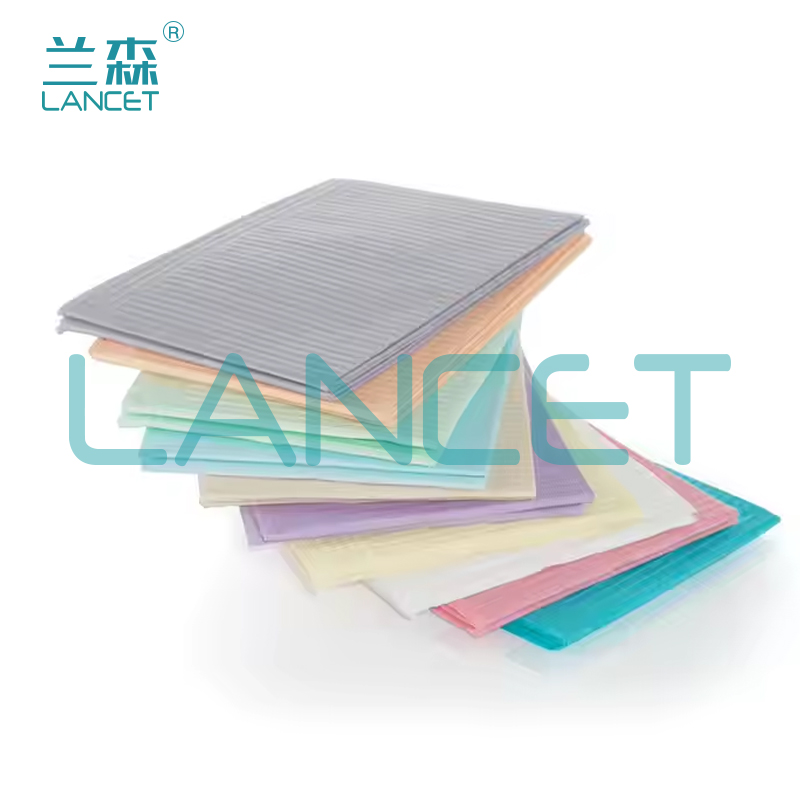 Dental Bibs Dental cover, colored paper film laminated, no tie scarf, bib protective cover, waterproof table mat, oral scarf, dental scarf details Picture