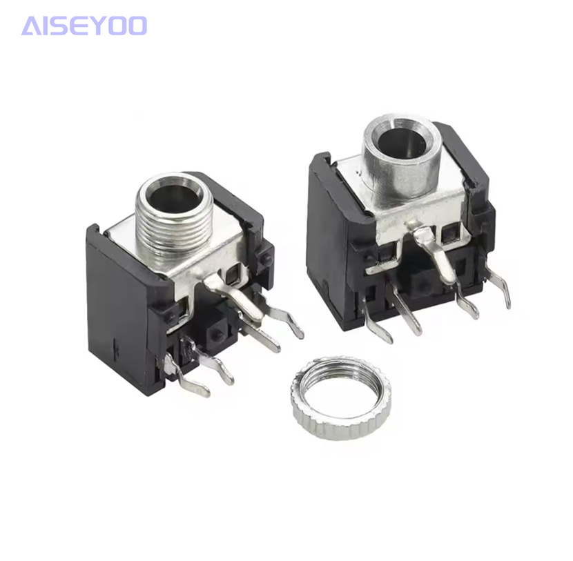 3.5 Headphone jack direct plug 5-pin metal head copper head PJ-306 F M 3.5mm audio and video jack 5P Specification image