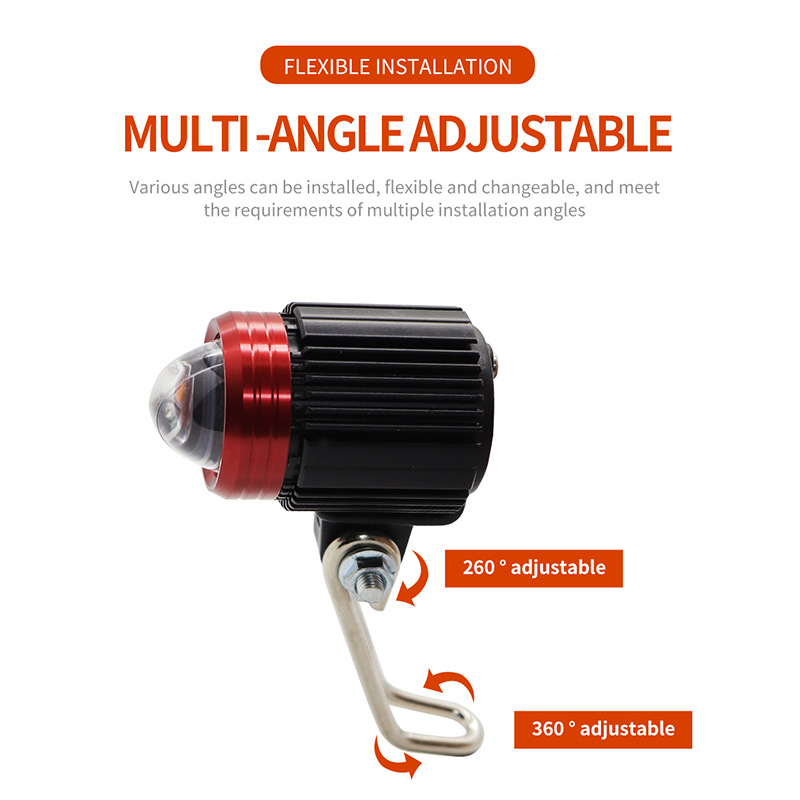 Factory direct sales of universal led headlights for motorcycles, small steel gun front illumination lights, integrated high and low beam headlights for electric vehicles Application Scenario