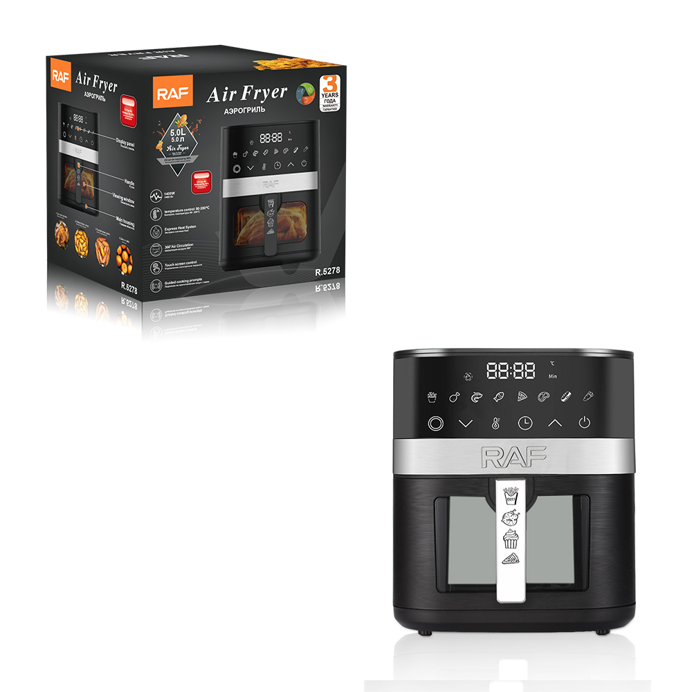 RAF European Standard cross-border 5L air fryer, multi-functional, easy-to-operate, smart home digital display air circulation details Picture