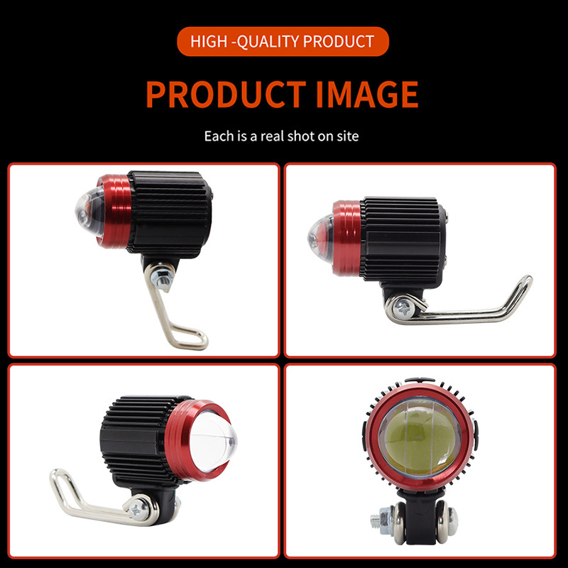 Factory direct sales of universal led headlights for motorcycles, small steel gun front illumination lights, integrated high and low beam headlights for electric vehicles Specification drawing