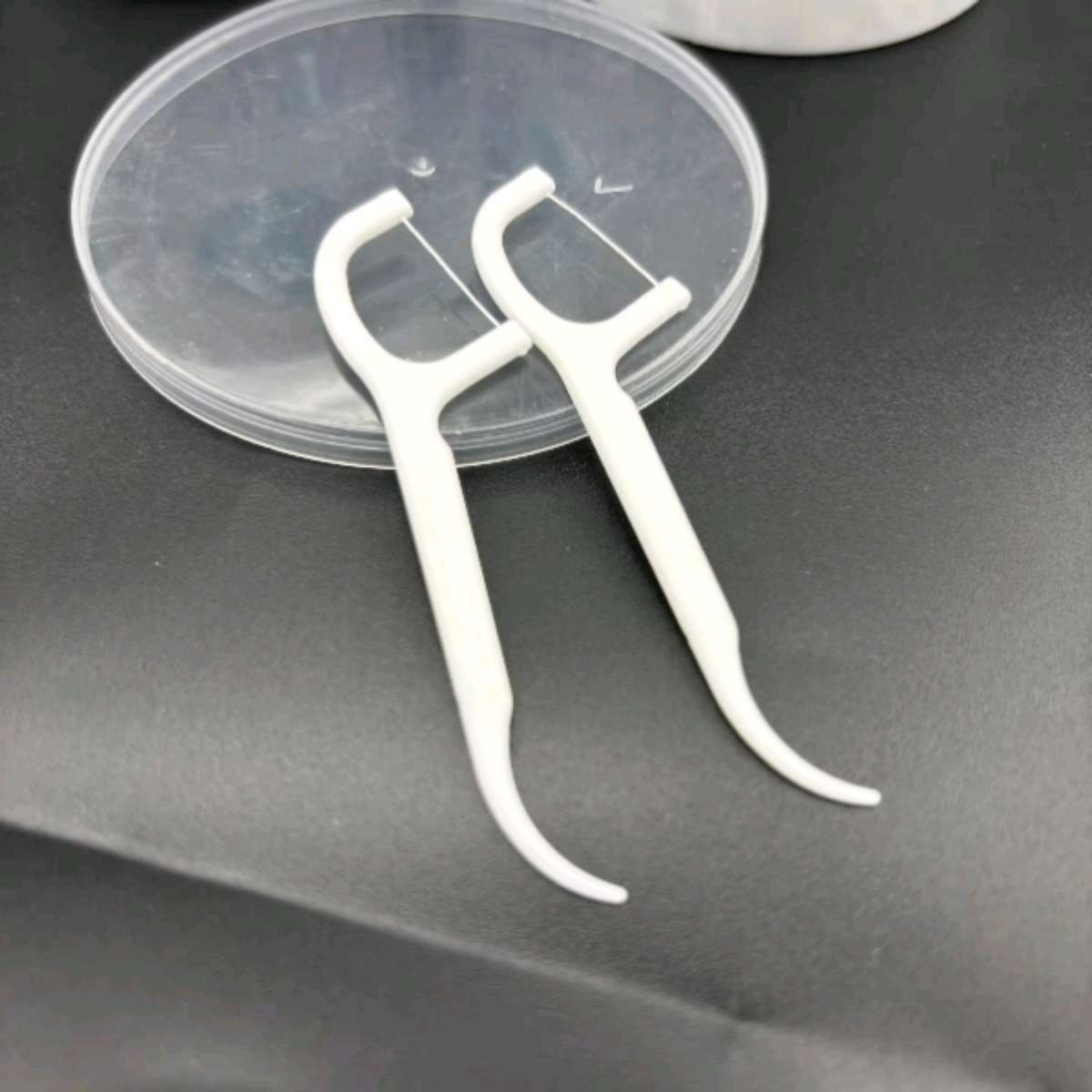 9045轻奢一次性竹牙签独立罐装牙线牙签盒棉签二合一收纳盒筒餐厅家用白底实物图