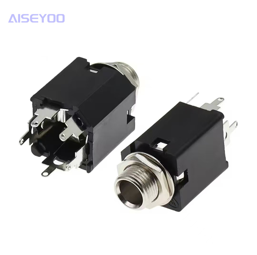 630-DST-5P 6.35MM microphone headphone socket, all-plastic inner copper sleeve, 5-pin audio power amplifier stand