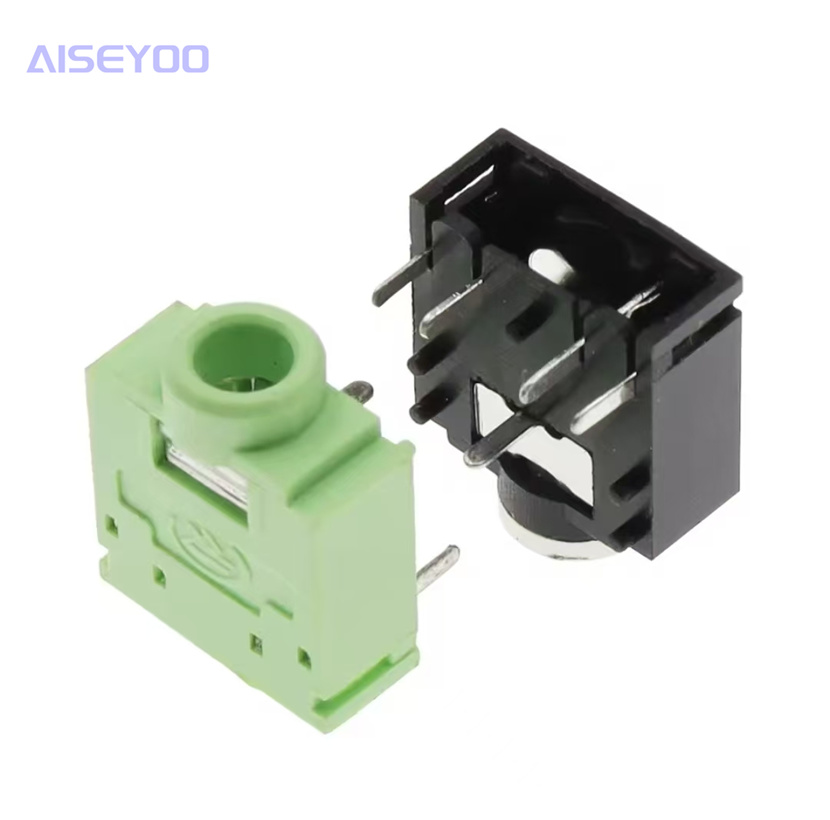 3.5 Headphone jack Audio interface Dual-channel female socket black/pink/green PJ-3F07 Plastic/metal head five pins Specification image