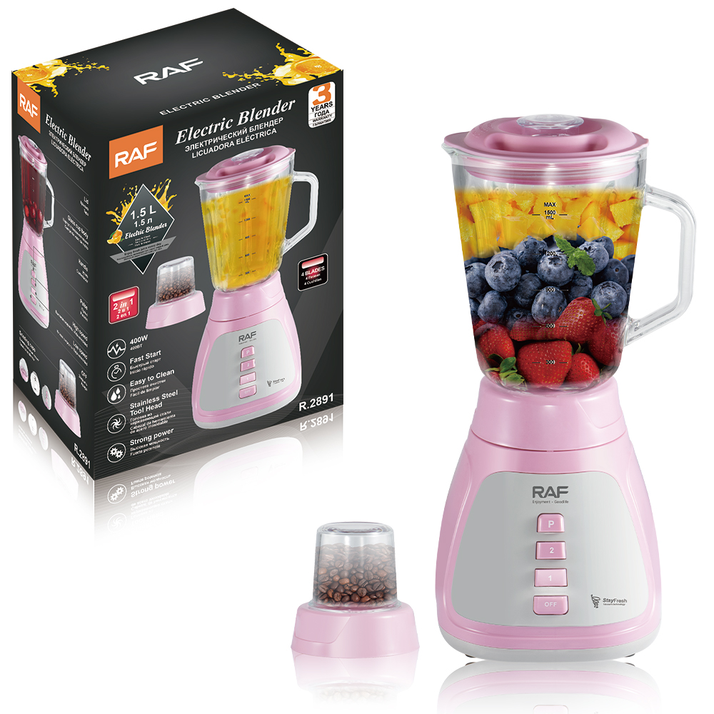 RAF European standard glass new color cross-border food processor 1.5L blender, two-in-one fruit and vegetable juicer, juicer details Picture
