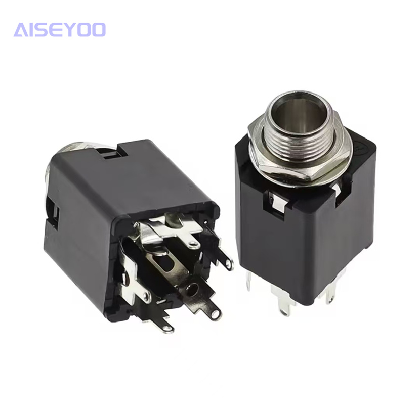 630-DST-5P 6.35MM microphone headphone socket, all-plastic inner copper sleeve, 5-pin audio power amplifier stand Item Picture