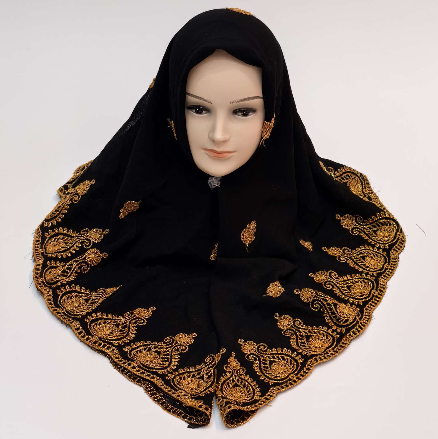 Kalama embroidered square scarf