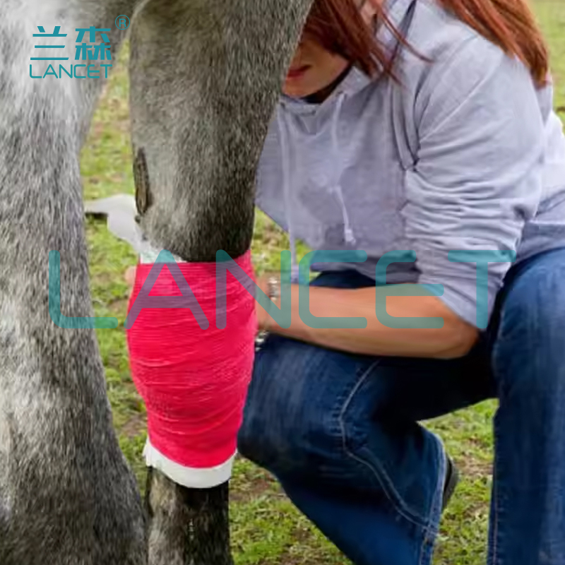 Self-adhesive bandages for pets, dogs, animals, non-woven fabric, elastic and stretch-resistant outdoor camouflage bandages in stock details Picture