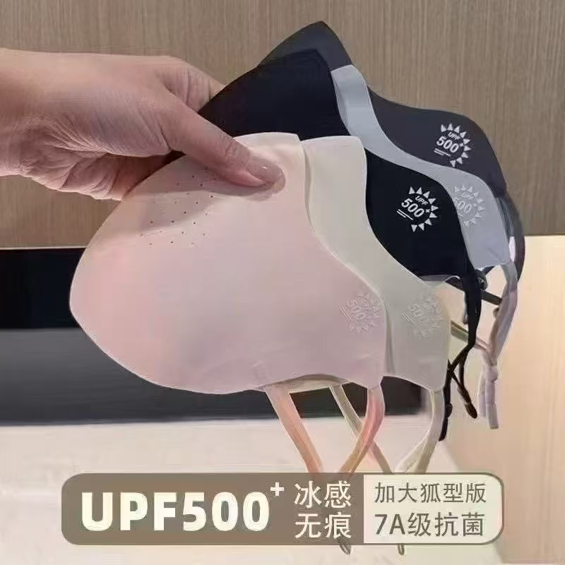 冰丝口罩夏天防晒面罩可调节耳带美容面罩 轻薄透气舒适防紫外线产品图