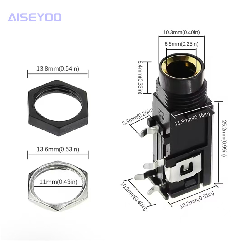 6.35 Headphone socket PJ-603A Yellow 4-pin audio and video socket Microphone socket Speaker socket Application Scenario