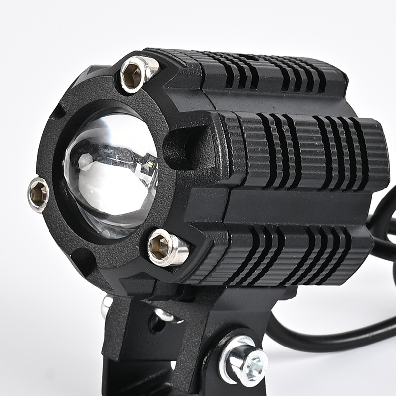 Hexagonal large steel cannon LED headlights, diamond-shaped motorcycle universal spotlights, 12W lens spotlights, universal spotlight projection Item Picture