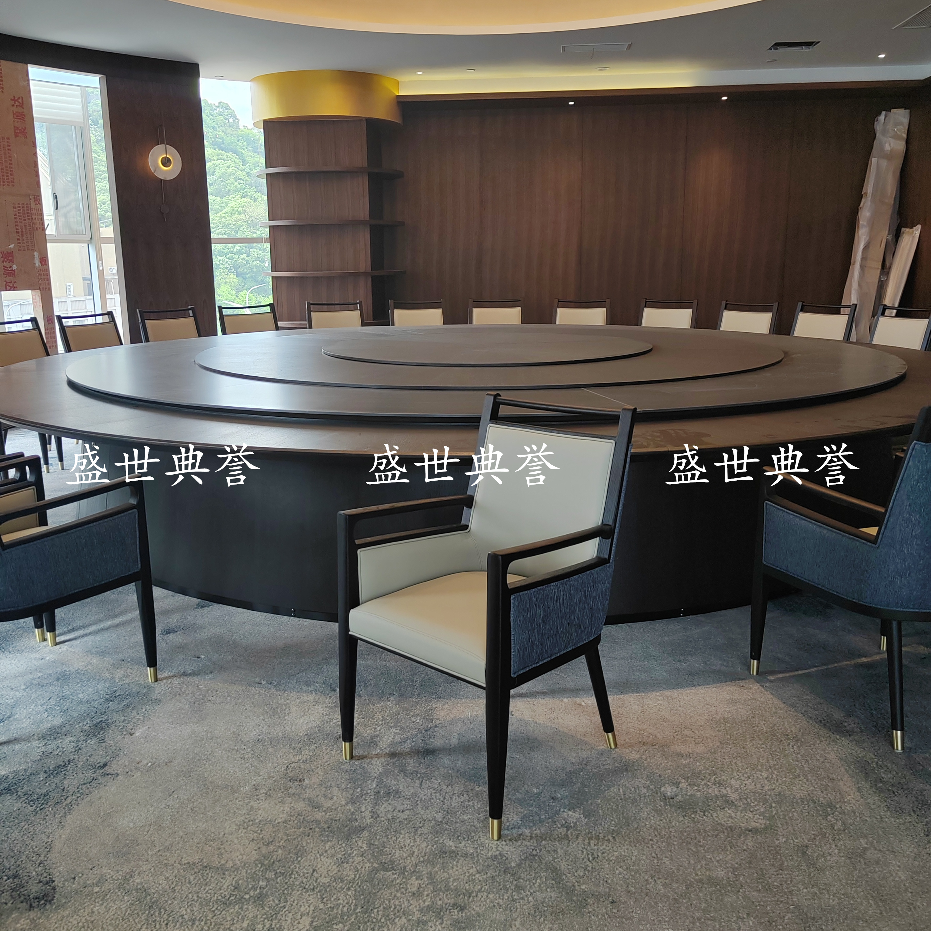 Pingxiang star hotel muebles de madera sólida hotel boxes silla de madera sólida club villa moderna luz silla de comedor de lujo