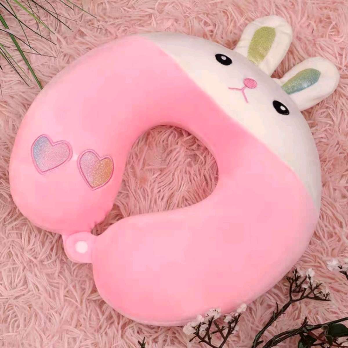 Cartoon memory foam travel pillow, adult neck guard pillow, neck pillow, solid color travel pillow, U-shaped pillow, pillowcase, detachable and washable