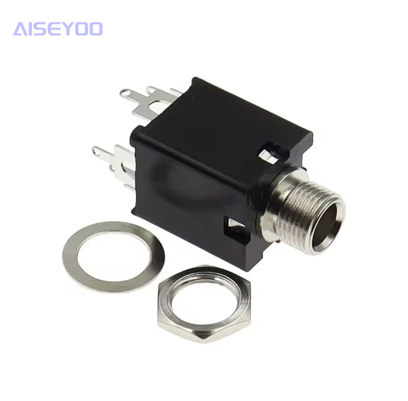 630-DST-5P 6.35MM microphone headphone socket, all-plastic inner copper sleeve, 5-pin audio power amplifier stand Specification image