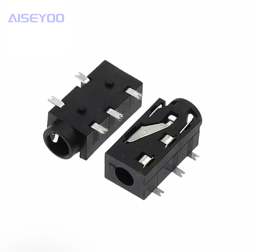 PJ-327F 3.5 Headphone jack Audio jack PJ-327F 5-pin surface mount silver-plated SMD5P black details Picture