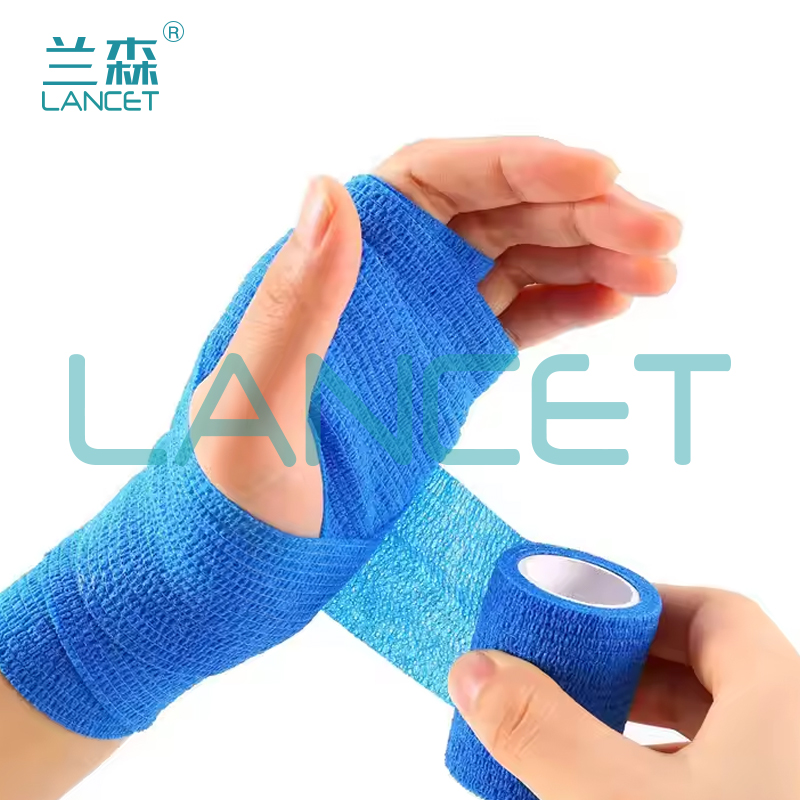 Finger bandages, self-adhesive elastic bandages, medical straps, breathable sports training type, wound medical bandaging and fixation, non-woven fabric rolls pic 5