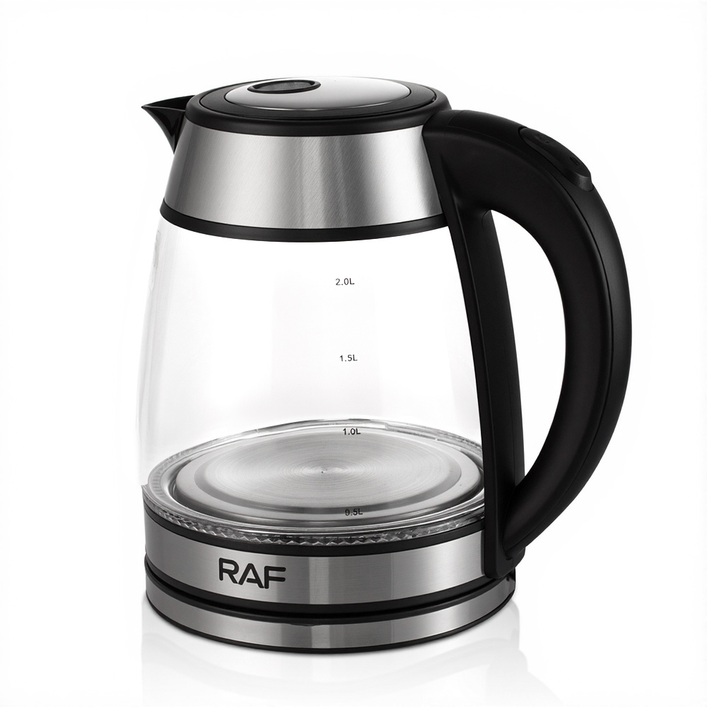 RAF cross-border European standard household 2.0L high borosilicate glass electric kettle, blue light steam electric kettle, health care kettle Specification drawing