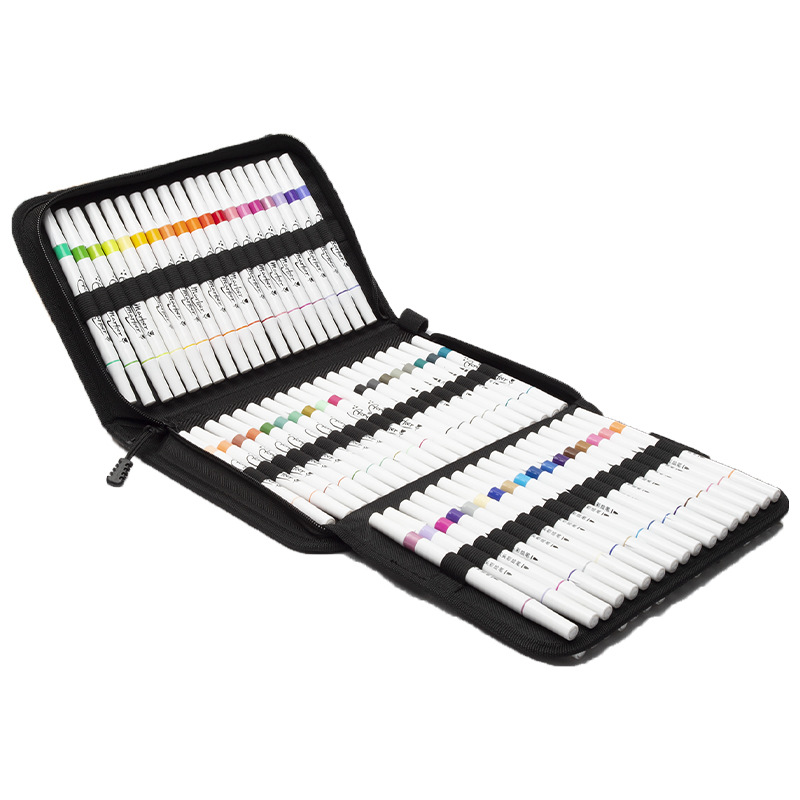 Children's double-headed marker pens, color washable soft-headed acrylic straight liquid pen sets, available for wholesale in stock from the manufacturer Application Scenario